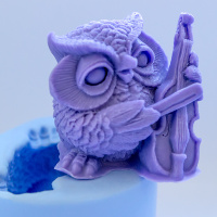 Сова со скрипкой, 3D форма силиконовая