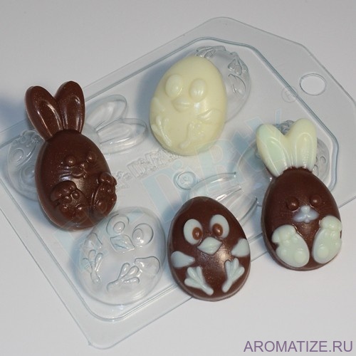 Кролик и цыпленок мульт мини, форма пластик