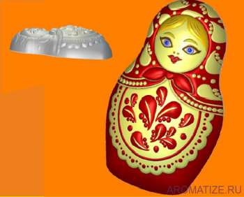 Матрёшка 455, пластиковая форма Пластиковая форма для мыла в виде Матрешки. 