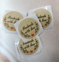 Наклейка hand made крафт круг по 1 шт