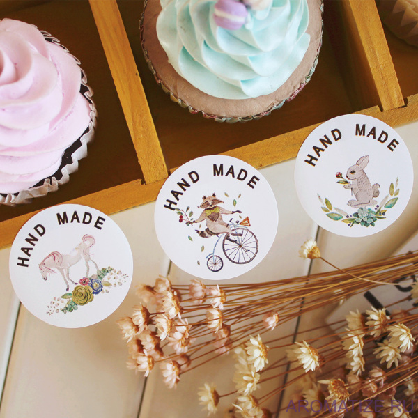 Наклейка hand made животные, 1 лист