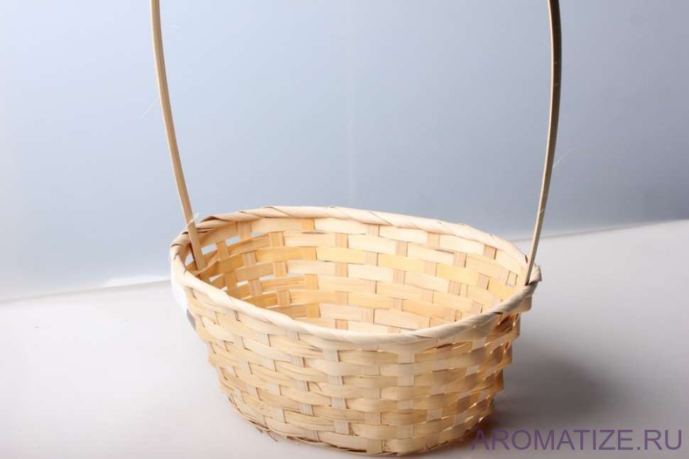 Корзинка овальная бамбуковая 30*22*h13см с ручкой, 1 шт
